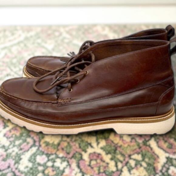 Men\'s 12 COLE HAAN American Classics Kiltie Chukka Brown Leather Boots  EUC main image 4